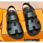 Hermes Original Calfskin Takara Sandals Black