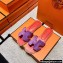 Hermes Suede Goatskin Oran Sandals Purple