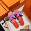 Hermes Suede Goatskin Oran Sandals Purple