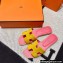 Hermes Suede Goatskin Oran Sandals Yellow