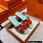 Hermes Suede Goatskin Oran Sandals Red