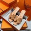 Hermes suede goatskin with rhinestone Oran Sandals Beige