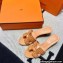 Hermes suede goatskin with rhinestone Oasis Sandals Beige