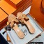 Hermes suede goatskin with rhinestone Oasis Sandals Beige