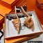 Hermes suede goatskin with rhinestone Oasis Sandals Beige