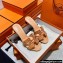 Hermes suede goatskin with rhinestone Oasis Sandals Beige