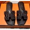 Hermes suede goatskin with rhinestone Oran Sandals Black