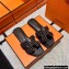 Hermes suede goatskin with rhinestone Oran Sandals Black