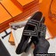 Hermes suede goatskin with rhinestone Oran Sandals Black