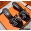 Hermes suede goatskin with rhinestone Oasis Sandals Black