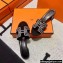 Hermes suede goatskin with rhinestone Oasis Sandals Black