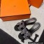 Hermes suede goatskin with rhinestone Oasis Sandals Black