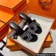 Hermes suede goatskin with rhinestone Oasis Sandals Black