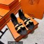Hermes Moire Calfskin Santorini Sandals Handmade