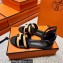 Hermes Moire Calfskin Santorini Sandals Handmade