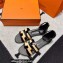Hermes Moire Calfskin Santorini Sandals Handmade