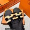 Hermes Moire Calfskin Santorini Sandals Handmade