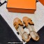 Hermes Swift Calfskin Santorini Sandals Handmade Brown