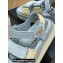 Chanel CC Logo Suede Velcro Sandals Light Blue 2022