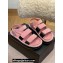 Chanel CC Logo Suede Velcro Sandals Pink 2022