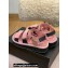Chanel CC Logo Suede Velcro Sandals Pink 2022