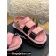 Chanel CC Logo Suede Velcro Sandals Pink 2022