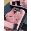Chanel CC Logo Suede Velcro Sandals Pink 2022