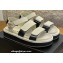 Chanel CC Logo Suede Velcro Sandals White 2022