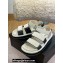 Chanel CC Logo Suede Velcro Sandals White 2022