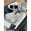 Chanel CC Logo Suede Velcro Sandals White 2022
