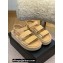 Chanel CC Logo Suede Velcro Sandals Beige 2022