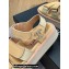Chanel CC Logo Suede Velcro Sandals Beige 2022