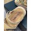 Chanel CC Logo Suede Velcro Sandals Beige 2022