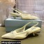 Prada Mesh fabric slingback pumps Yellow 2022