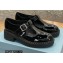 Prada Brushed Leather T-strap shoes Patent Black 2022