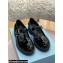 Prada Brushed Leather T-strap shoes Patent Black 2022