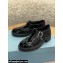 Prada Brushed Leather T-strap shoes Patent Black 2022
