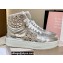 Jimmy Choo HAWAII HI TOP/F Trainers Sneakers Silver with Crystal Embellishment 2022
