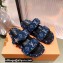 Louis Vuitton Monogram Velvet Jumbo Flatform Mules Dark Blue 2022