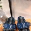 Louis Vuitton Monogram Velvet Jumbo Flatform Mules Dark Blue 2022