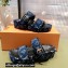 Louis Vuitton Monogram Velvet Jumbo Flatform Mules Dark Blue 2022