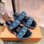 Louis Vuitton Monogram Velvet Jumbo Flatform Mules Light Blue 2022