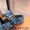 Louis Vuitton Monogram Velvet Jumbo Flatform Mules Light Blue 2022