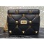Valentino Grainy Calfskin Small Roman Stud Chain Bag Black 2022