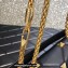 Valentino Grainy Calfskin Small Roman Stud Chain Bag Black 2022