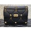 Valentino Grainy Calfskin Large Roman Stud Chain Bag Black 2022