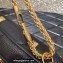Valentino Grainy Calfskin Large Roman Stud Chain Bag Black 2022