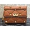 Valentino Grainy Calfskin Small Roman Stud Chain Bag Brown 2022