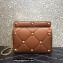 Valentino Grainy Calfskin Large Roman Stud Chain Bag Brown 2022