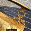 Valentino Grainy Calfskin Small Roman Stud Chain Bag Gold 2022